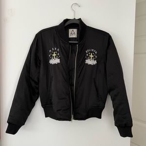 Unicorn satin bomber jacket
